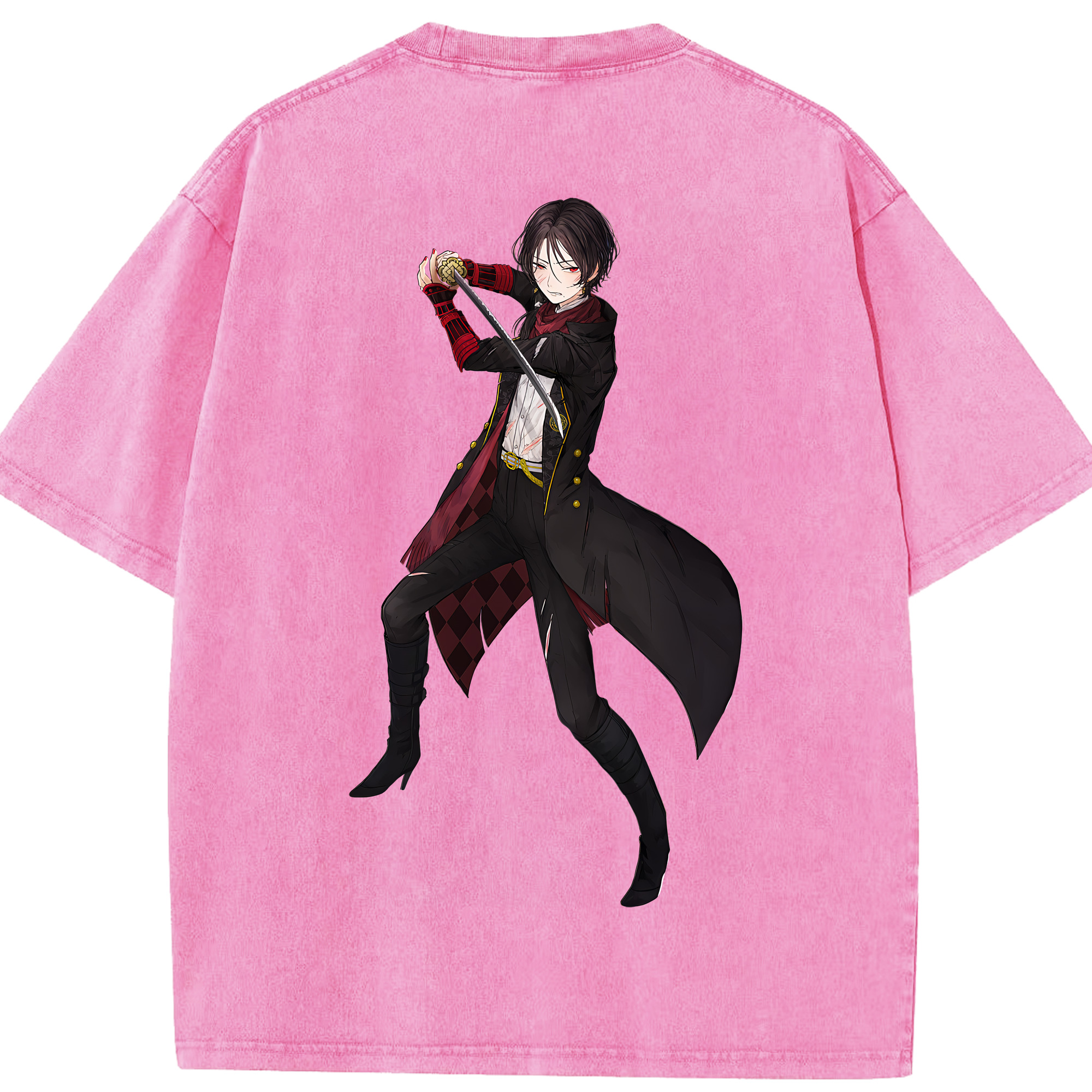（画像用） 刀剣乱舞 Touken Ranbu 綿100% ヴィンテージ風 半袖Tシャツ（背面プリント）